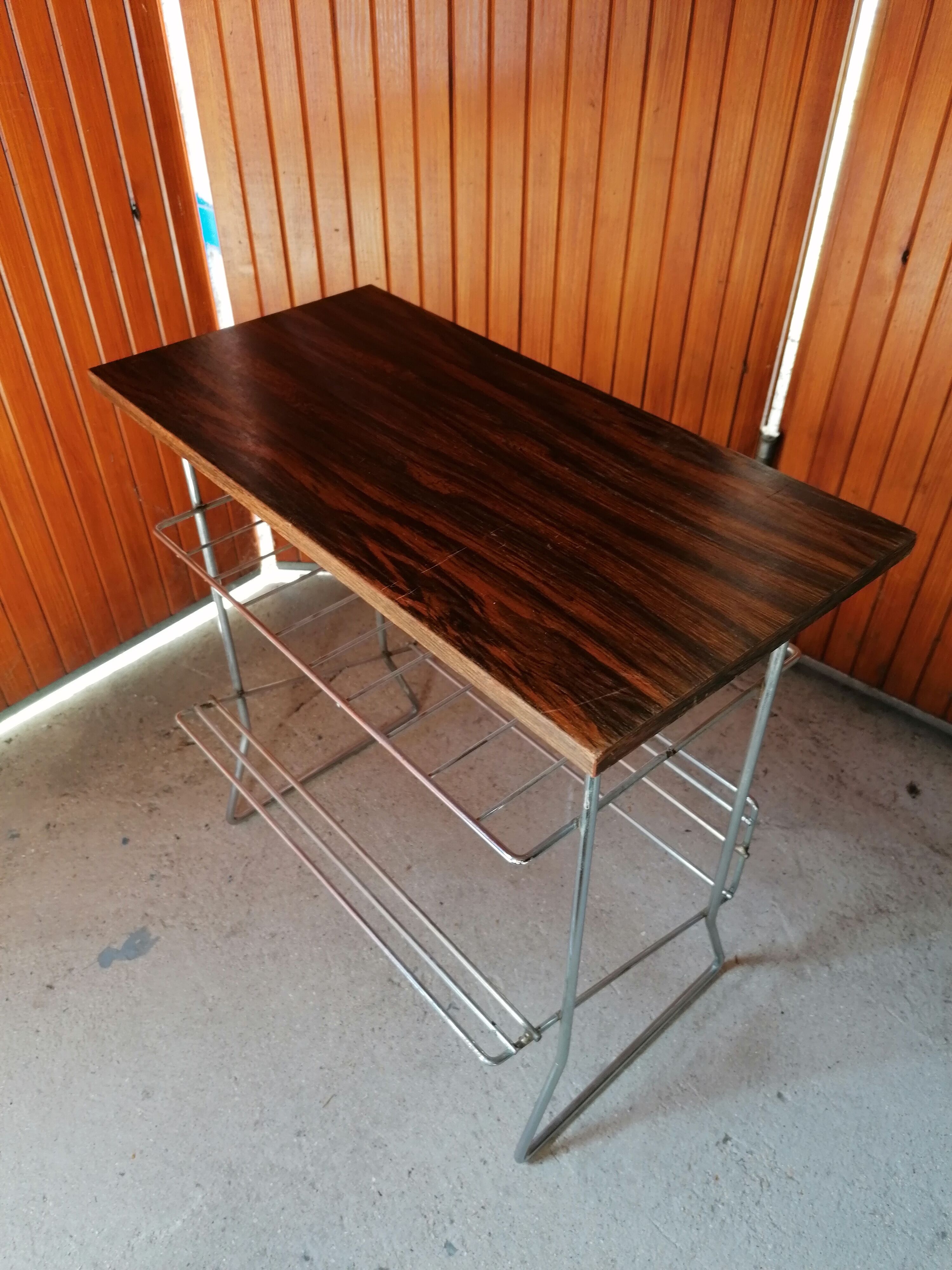 Table door reviews end of sofa line of steel chrome wengué vintage