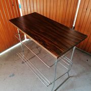 Table door reviews end of sofa line of steel chrome wengué vintage