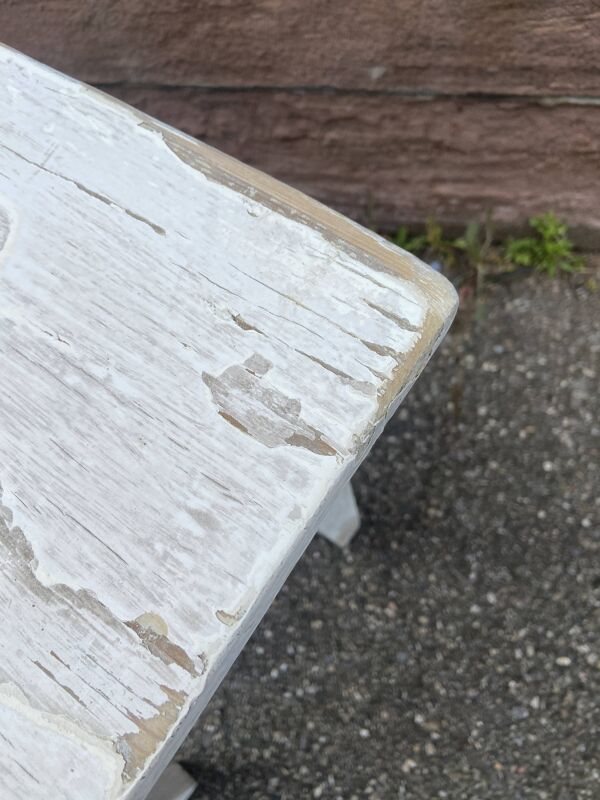 tabouret rustique vintage, french farmer Painted stool shabby chic 1930