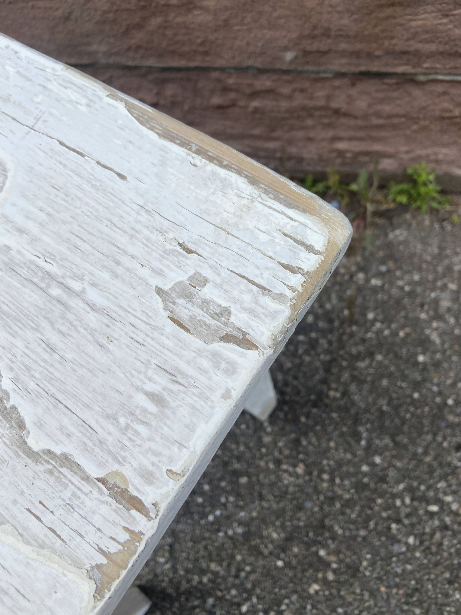 vintage rustic stool, French farmer Painted stool shabby chic 1930