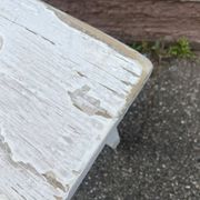 vintage rustic stool, French farmer Painted stool shabby chic 1930