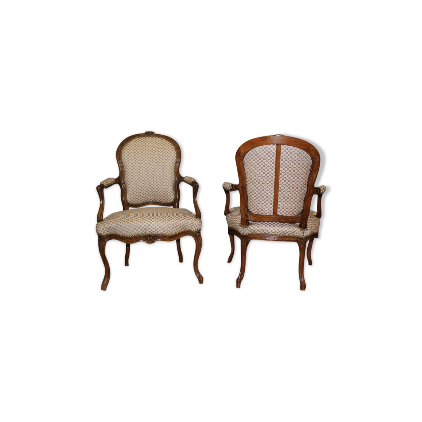 Pair of Louis XV period convertible armchairs