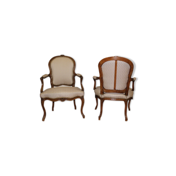 Pair of Louis XV period convertible armchairs