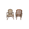 Paire de fauteuils cabriolets d'époque Louis XV