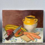 Still life oil on canvas with vegetables
