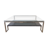 Coffee table marble chrome and glass 80