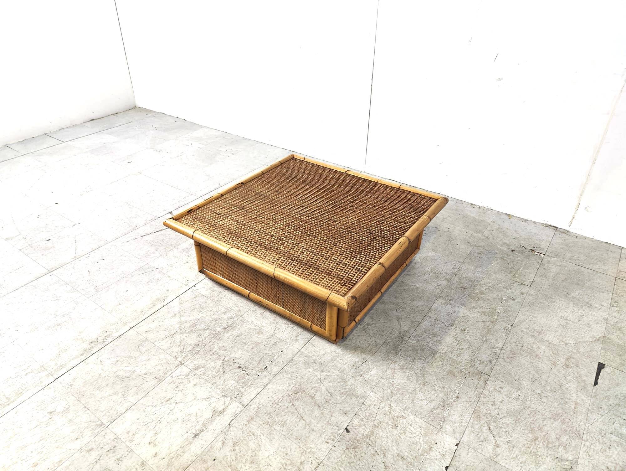 Bamboo coffee table by Dal Vera, 1970s