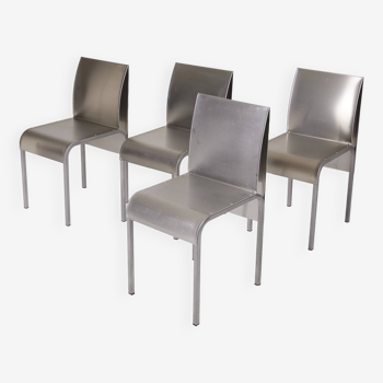 Brushed Metal Chair Set