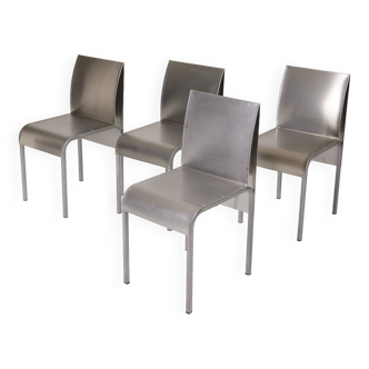 Ensemble de chaises en métal brossé