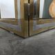 Italian dining table with a travertine top.