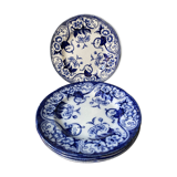 Set of 4 flat plates Creil and Montereau, Flora model