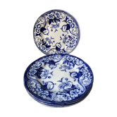 Set of 4 flat plates Creil and Montereau, Flora model