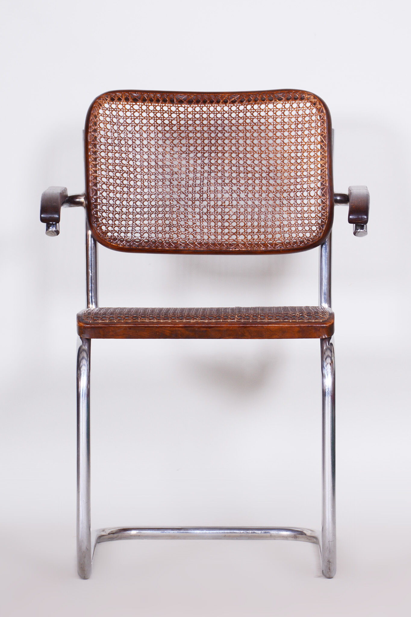 Restored Bauhaus Armchair, Marcel Breuer, Thonet, Beech, Chrome, Germany, 1930s