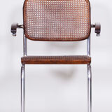 Restored Bauhaus Armchair, Marcel Breuer, Thonet, Beech, Chrome, Germany, 1930s