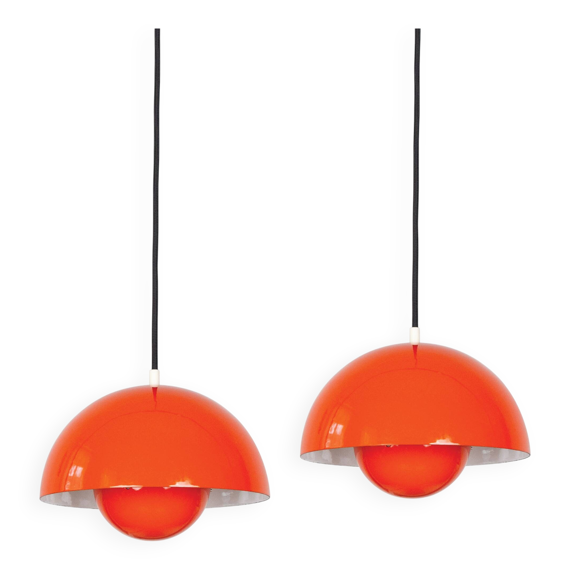 Paire de 2 suspensions vintage Flowerpot de Verner Panton, Louis Poulsen