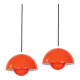 Paire de 2 suspensions vintage Flowerpot de Verner Panton, Louis Poulsen