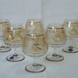 Box of 6 bohemian crystal cognac glasses