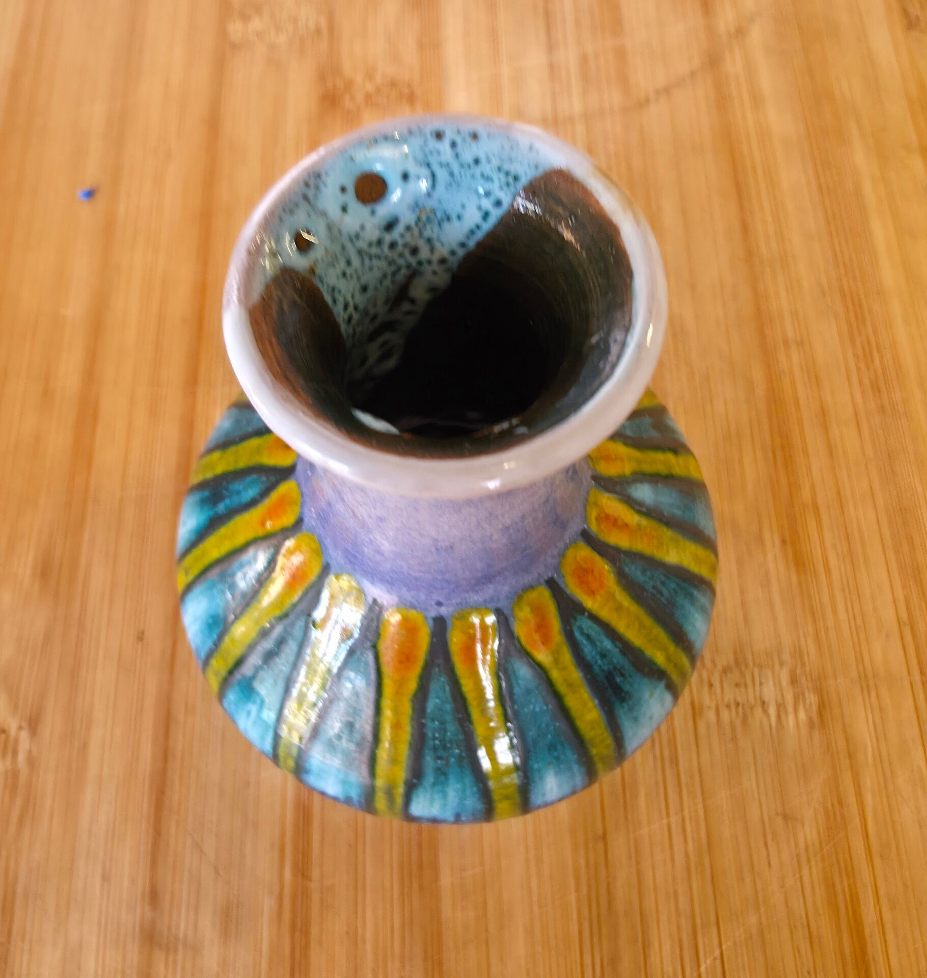 Mini vase soliflore style Vallauris vintage – 1960s polychrome