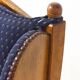 French lounge chair in oak and blue fabric, 1960s