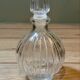 Vintage ribbed glass bottle with stopper – 19 cm