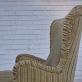 1970s, pair of Danish armchairs, original condition, green furniture velour.