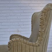 1970s, pair of Danish armchairs, original condition, green furniture velour.