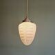 Art Deco pendant light in white speckled glass, 1920s-30s