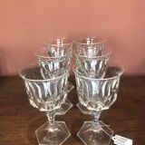 6 Arques crystal wine glasses, Chaumont model, 12.5cm