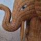End of sofa in the shape of an elephant in rattan in the taste of Viva Del Sud 1970