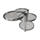 Round coffee table with 3 removable trays
