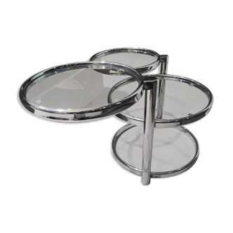 Round coffee table with 3 removable trays