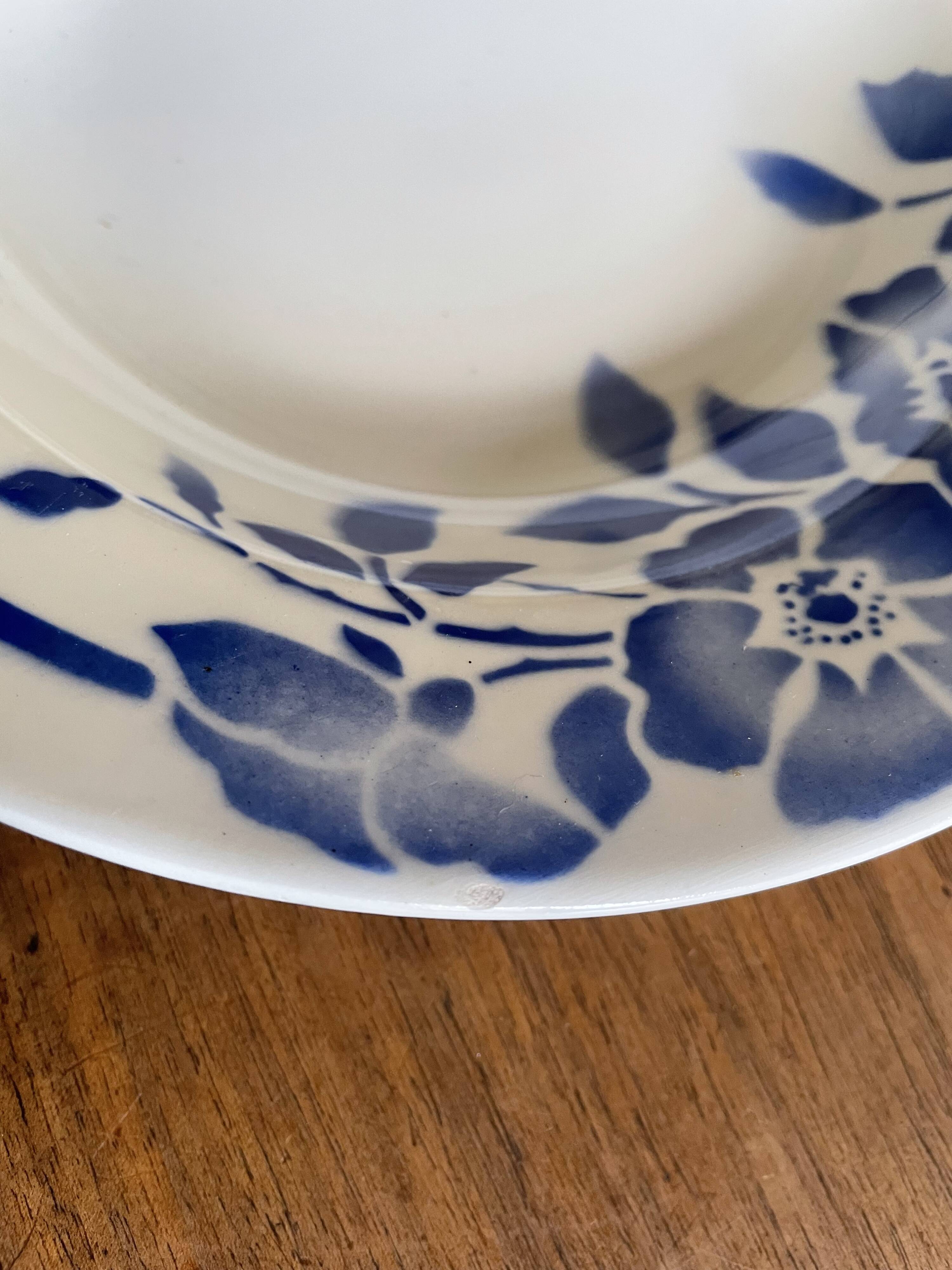 Hollow plates ceranord saint amand blue flower