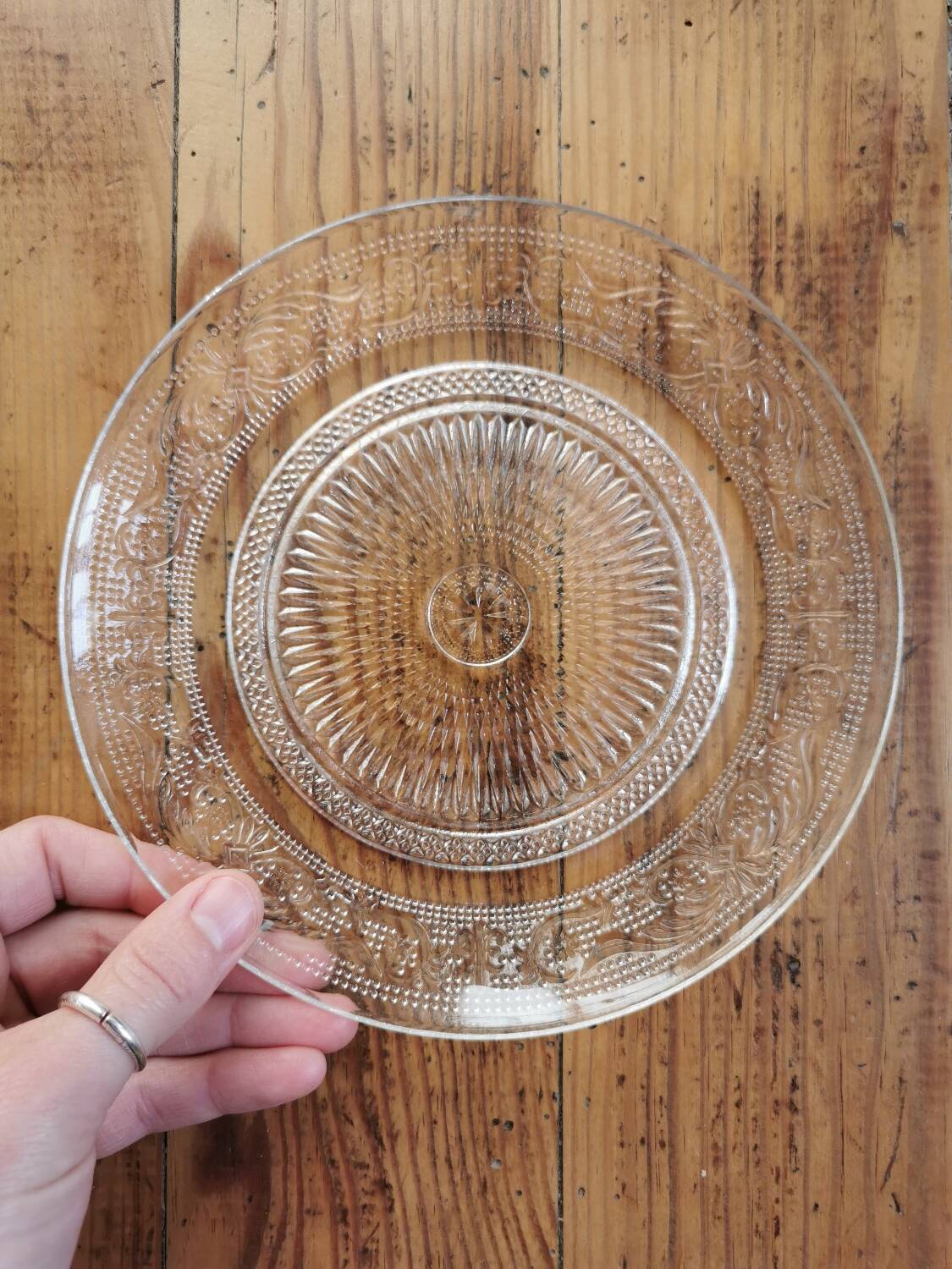 Vintage Mismatched Glass Dessert Plates