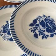 Set of 6 deep plates Luneville model Évian – floral decoration