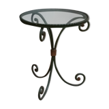 Round coffee table metal and glass