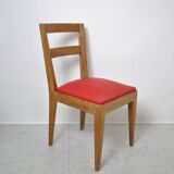 4 Chaises en chêne massif 1950