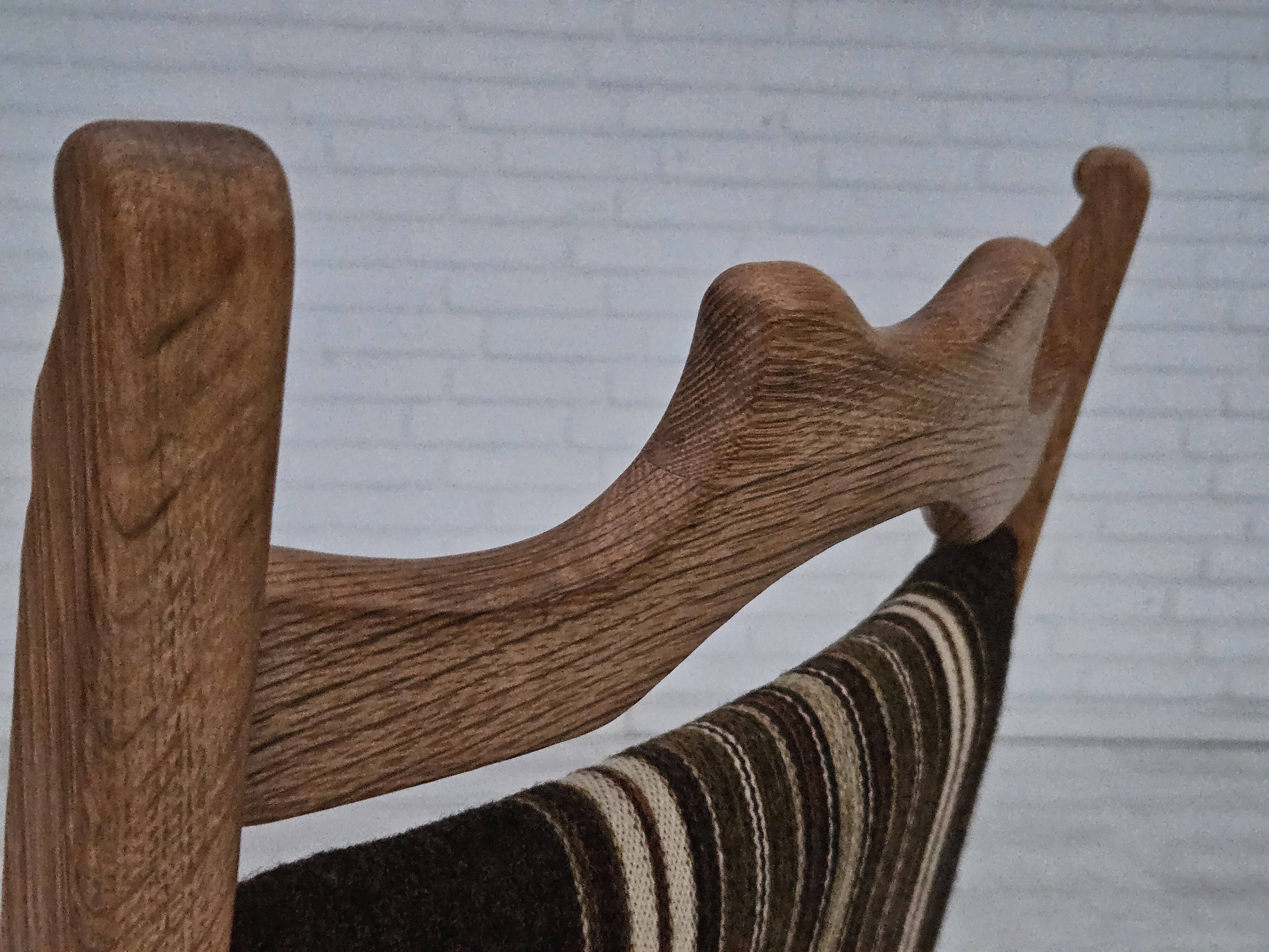 1970s, set 6 pcs of Danish dinning chairs, original very good condition, oak wood.