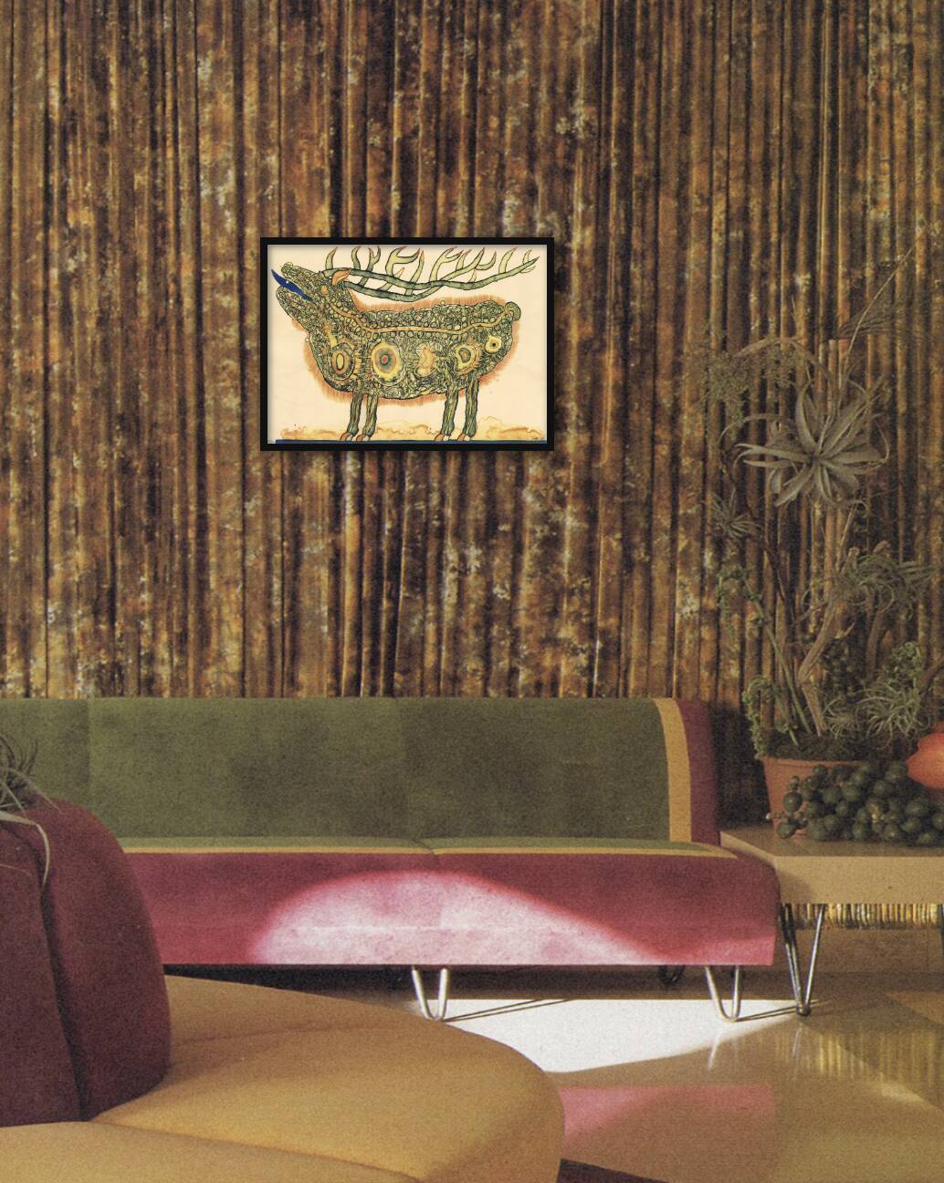 Signed 60s outsider art screenprint