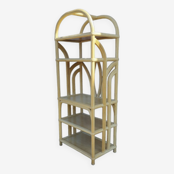 Bamboo & rattan shelf Italy 1970