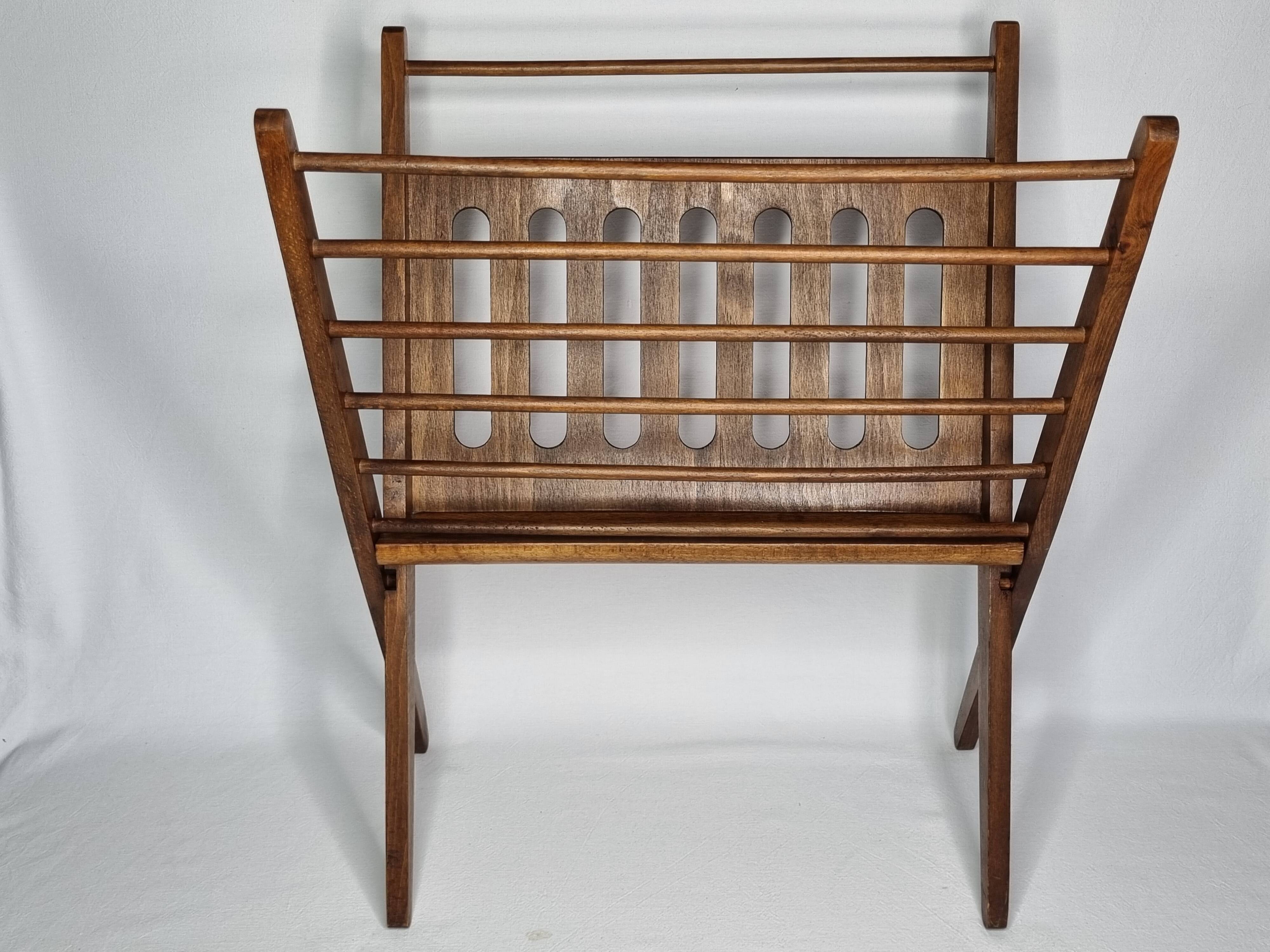Folding wooden magazine rack by Cees Braakman for Pastoe, 1960s