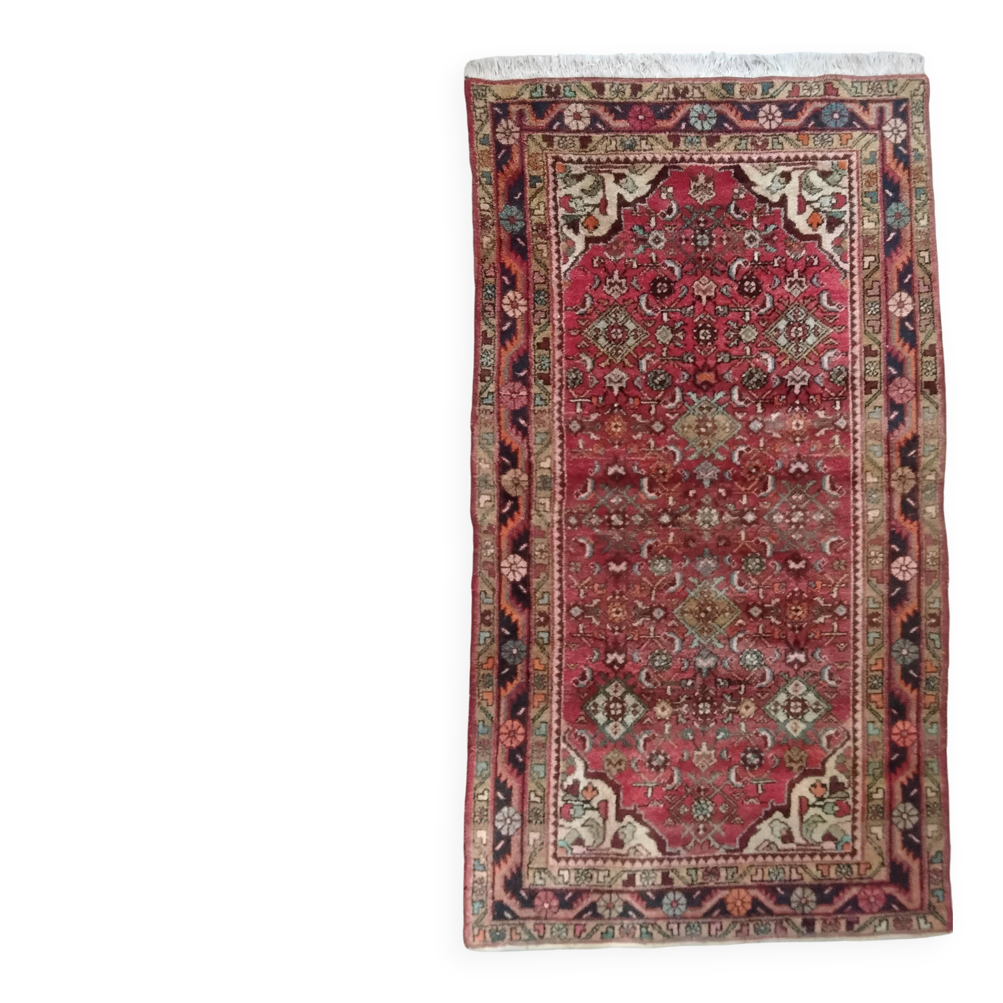 Grand Persian Carpet Hamadan – Floral "All-Over" Design – 202 x 116 cm