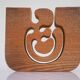 Scandinavian Modern Candle Holder in Wood by Gunnar Kanevad, Sweden, Organic Shape