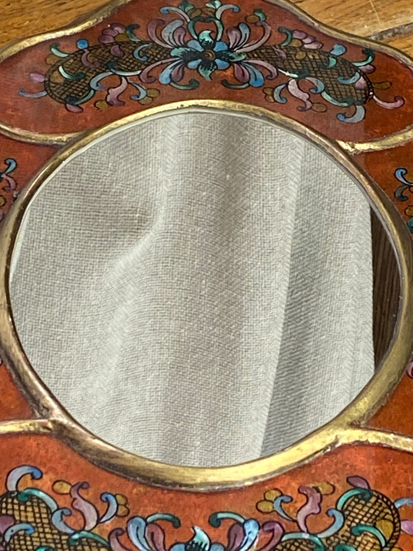 Miroir péruvien en bois et verre