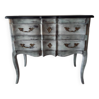 Patinated regency chest of drawers