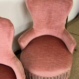Pair of powder pink toad armchairs