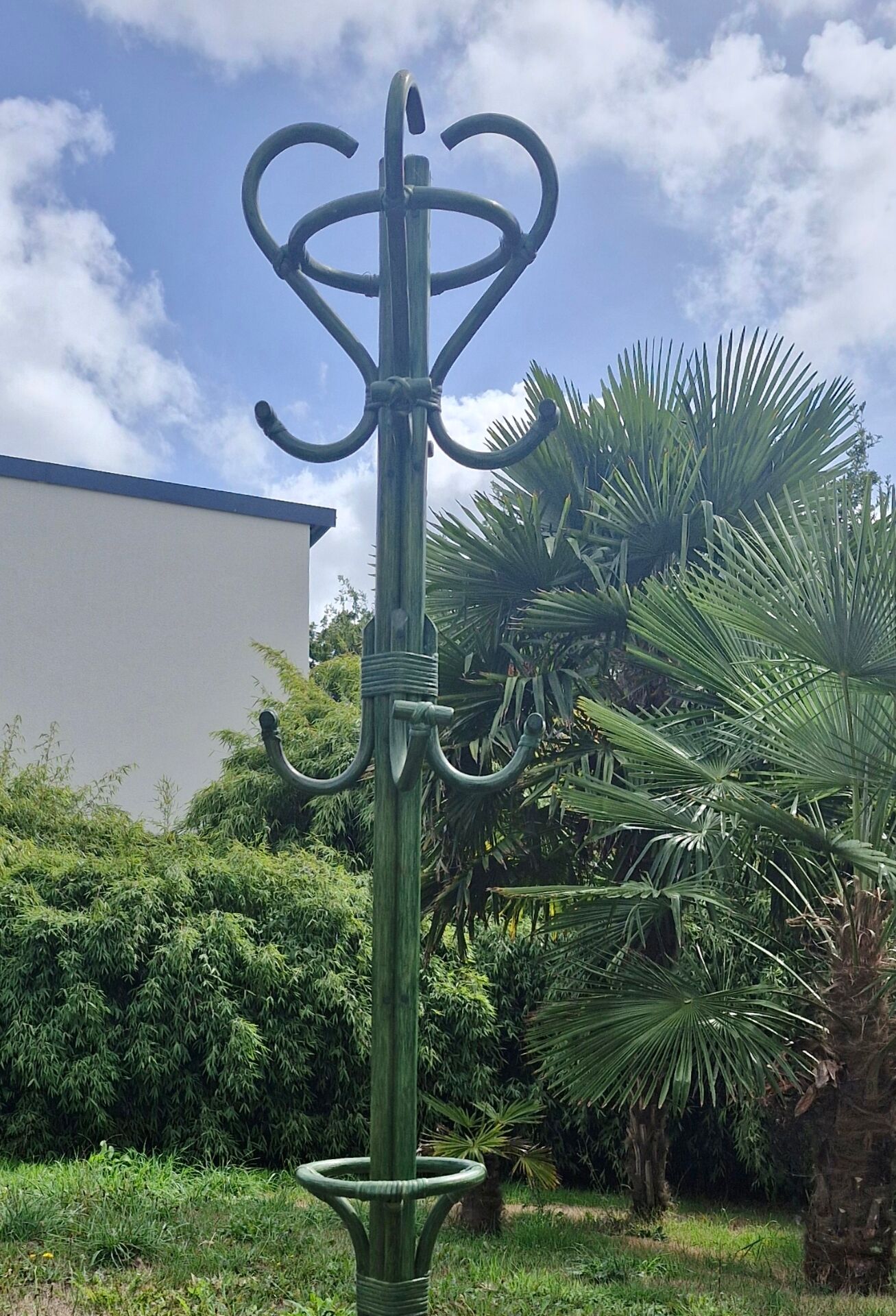 Porte-manteaux perroquet en rotin vert