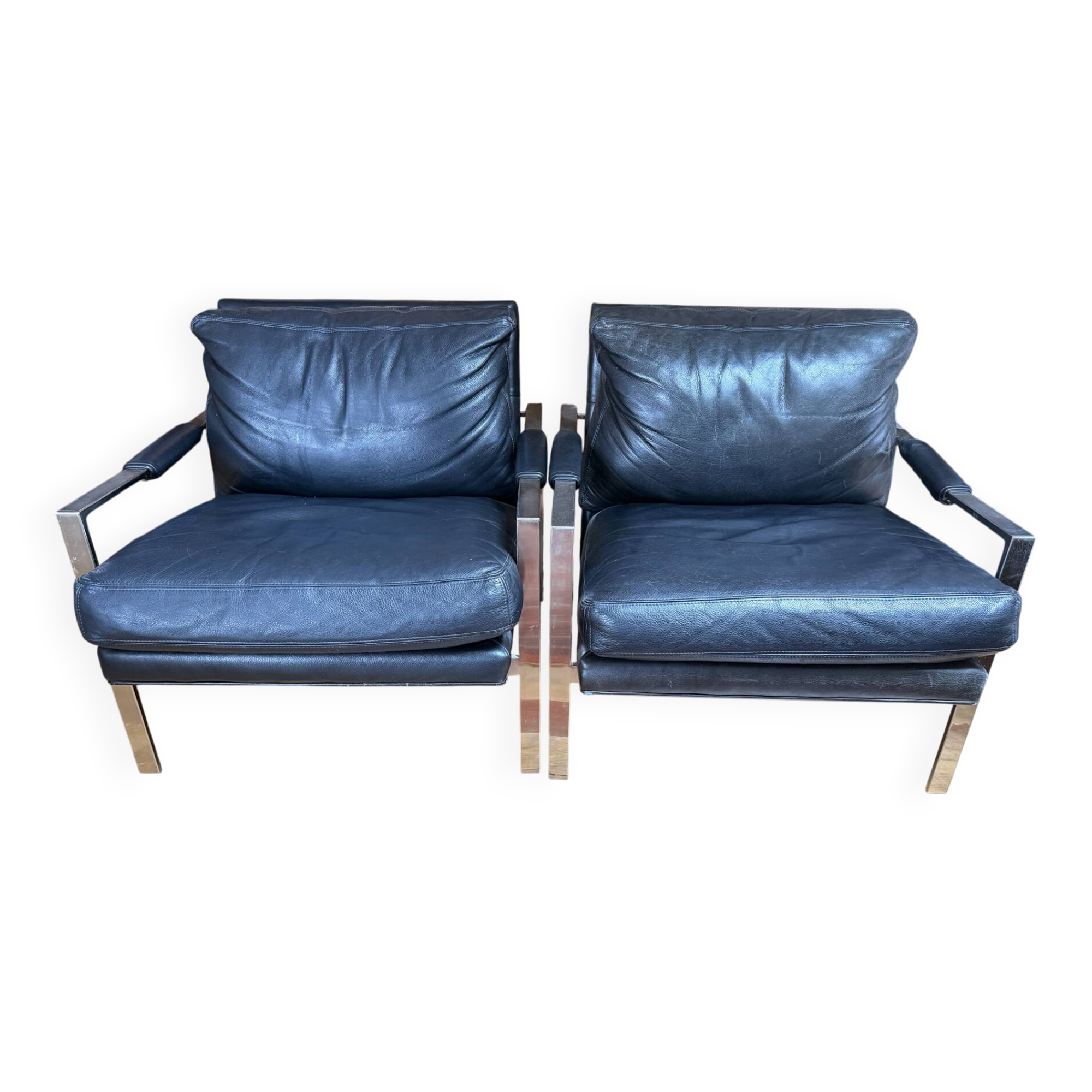 2 chairs Crate & Barrel Milo Baughman