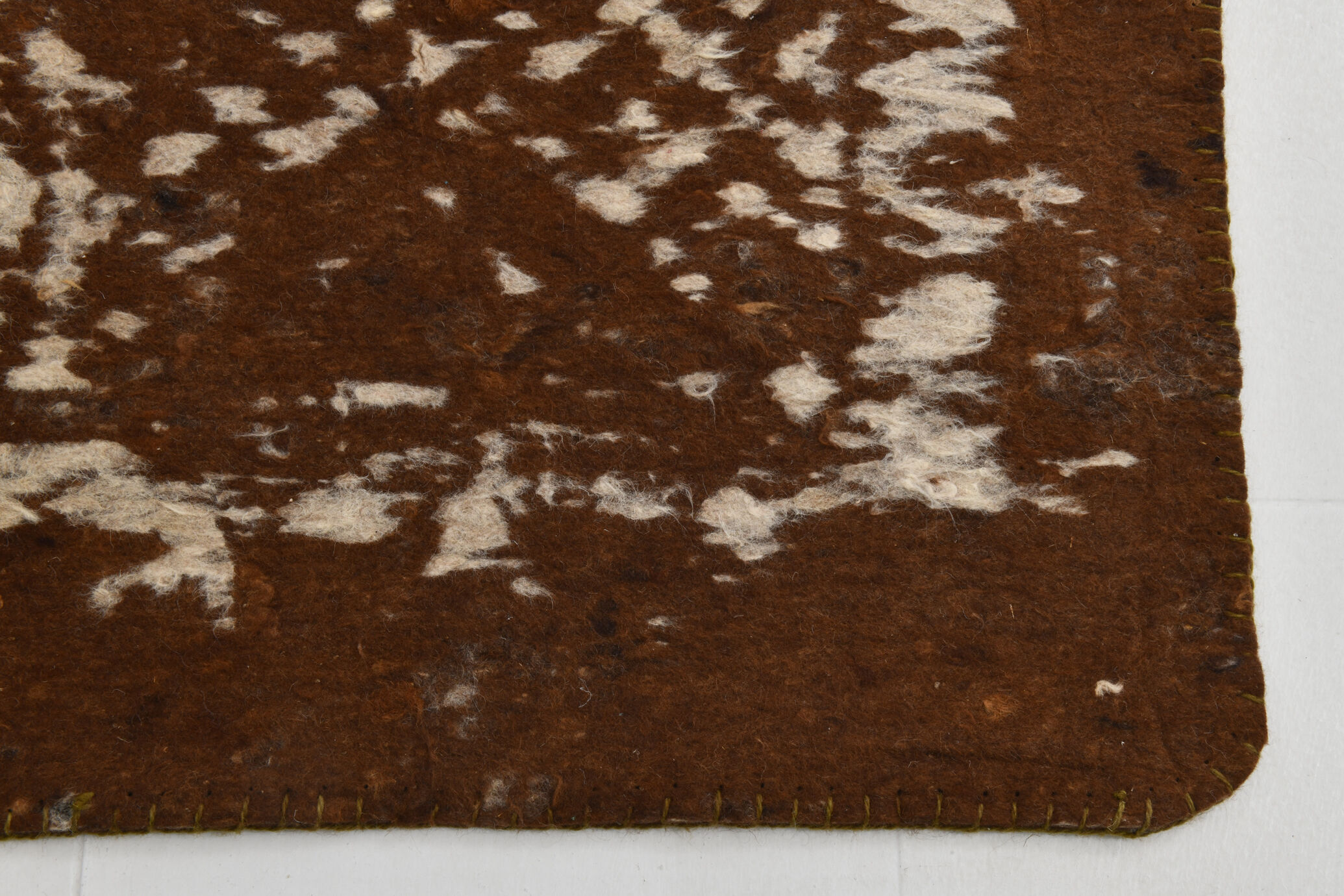 3x10 neutal brown felt vintage runner rug,85x307cm