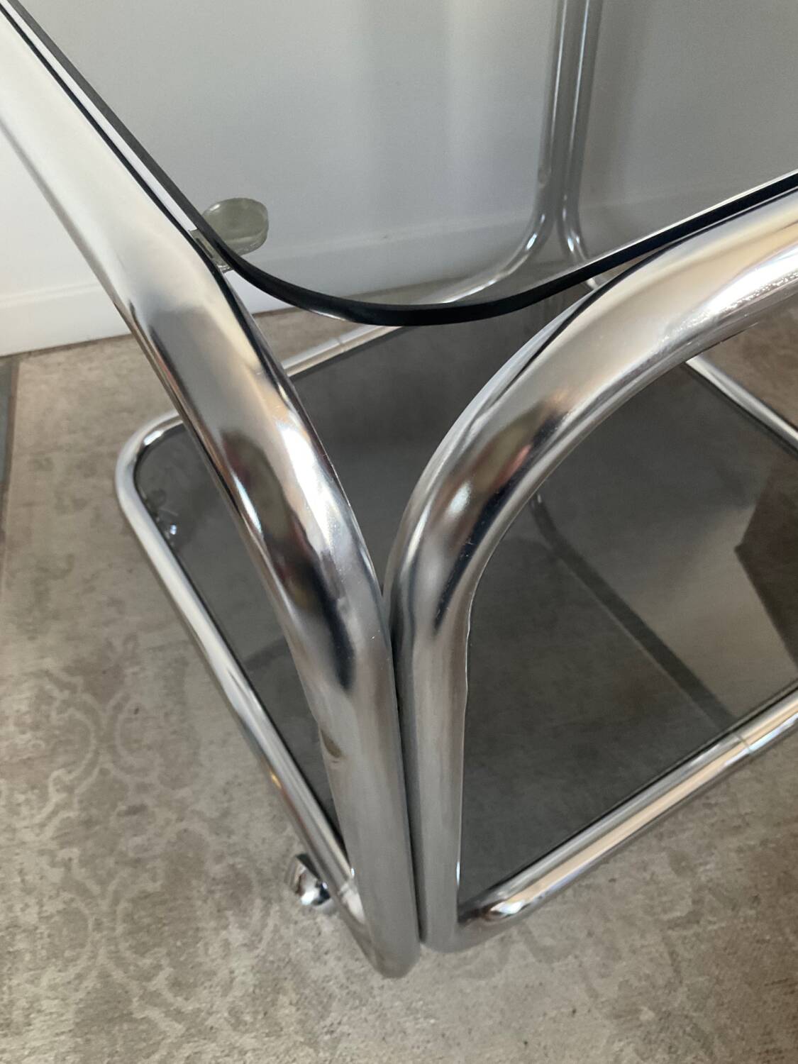 Space Age Side Coffee Table on Casters