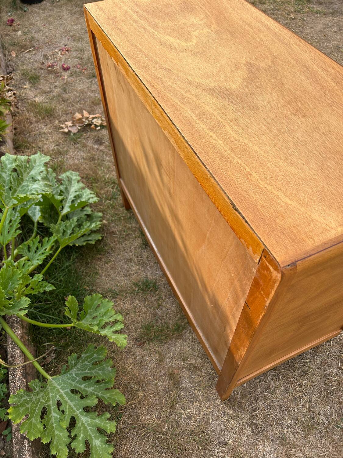 Vintage 1960s chest of drawers in blond beech